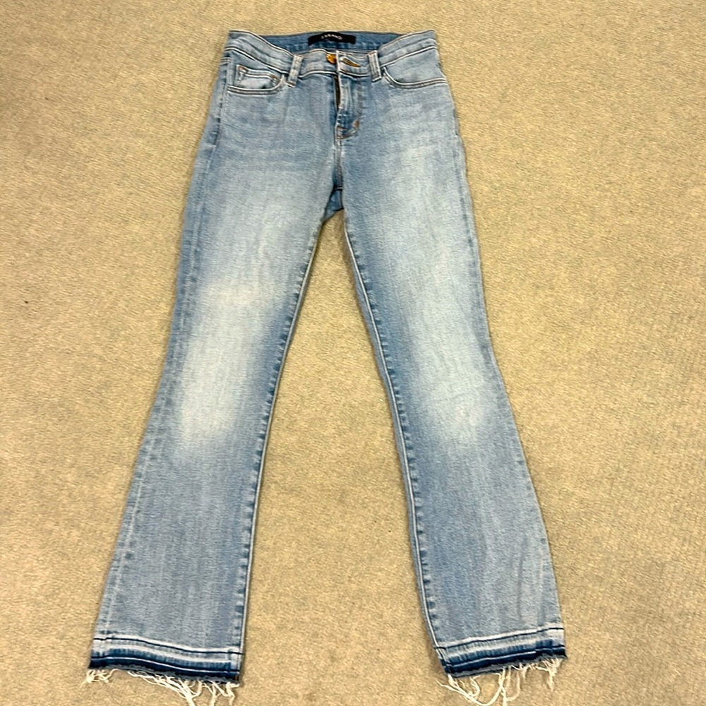 JBrand cropped jeans with frayed bottoms